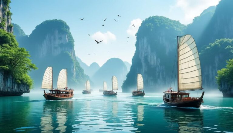 Découvrez notre sélection des 10 meilleures croisières dans la magnifique Baie d'Halong. Plongez dans des paysages à couper le souffle, explorez des grottes fascinantes et vivez une expérience inoubliable en plein cœur de cette merveille naturelle classée au patrimoine mondial de l'UNESCO.